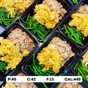 Pulled Chicken with Maple Mustard, Wild Rice Pilaf & Green Beans